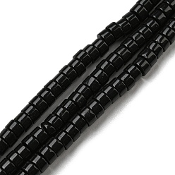 Black Stone Natural Black Stone Beads Strands, Flat Round/Disc, 3.8~4.2x2~4.5mm, Hole: 0.8~1mm, about 152~180pcs/strand, 15.1~15.5 inch(38.5~39.5cm)