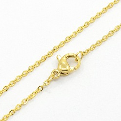 Золотой 304 из нержавеющей стали кабель цепи ожерелья, с карабин-лобстерами , золотые, 17.7 дюйм
