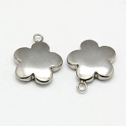 Stainless Steel Color 304 Stainless Steel Charms, Flower, Stainless Steel Color, 15x12x4mm, Hole: 2mm