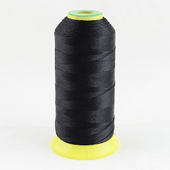 Black Polyester Sewing Thread, Black, 0.4mm, about 1100m/roll