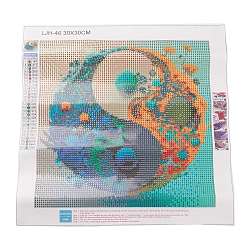 Yin-yang Kits de pintura de diamantes de bricolaje, Incluye bolsa de pedrería de resina., bolígrafo adhesivo de diamante, placa de bandeja y arcilla de pegamento, yin-yang, 302x303x0.3 mm