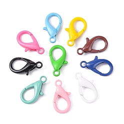 Mixed Color Spray Painted Eco-Friendly Alloy Lobster Claw Clasps, Cadmium Free & Nickel Free & Lead Free, Mixed Color, 16.5x9.5x4mm, Hole: 1.6mm