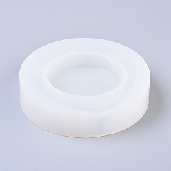 Blanc Moules en silicone cendrier, moules de résine, pour la résine UV, fabrication de bijoux en résine époxy, cœur, blanc, 112x25mm, Taille intérieure: 97x102 mm
