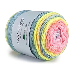Yellow 100g Cotton Yarn, Dyeing Fancy Blend Yarn, Crocheting Cake Yarn, Rainbow Yarn for Sweater, Coat, Scarf and Hat, Yellow, 3mm