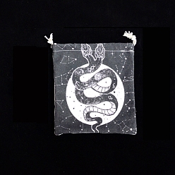 Змея Сумка для хранения карт таро, сумки на шнурке из ткани, для колдовства принадлежности для викканского алтаря, прямоугольные, змея, 160~165x135 мм