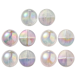 Couleur Mélangete Placage uv perles acryliques transparentes lumineuses, brillent dans le noir, ronde, couleur mixte, 21x21.5x15mm, Trou: 4mm