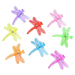 Mixed Color Mini Hair Claws Clip, Hair Pin, Hair Bangs for Little Girls, Dragonfly, Mixed Color, 37x35x22mm