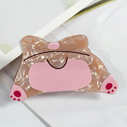 Pink Pinces à cheveux griffes en pvc pour chien mignon, accessoires de cheveux bricolage, rose, 48x78x35mm