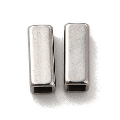Stainless Steel Color 304 Stainless Steel Beads, Rectangle, Stainless Steel Color, 10x4x4mm, Hole: 2.5x2.5mm