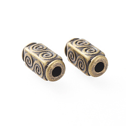 Antique Bronze Tibetan Style Beads, Alloy Beads, Lead Free & Cadmium Free, Cuboid, Antique Bronze Color, 10.5mm long, 5mm wide, 5mm thick, hole: 2.5mm
