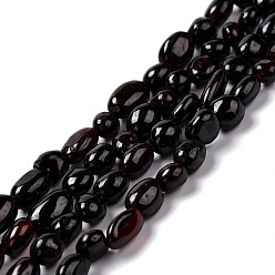 Garnet Natural Garnet Beads Strands, Tumbled Stone, Nuggets, 5~10.5x5~6.5x4~5.5mm, Hole: 1mm, about 53~54pcs/strand, 15.16~15.35 inch(38.5~39cm)