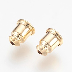 Real 18K Gold Plated Brass Ear Nuts, Earring Backs, Nickel Free, Real 18K Gold Plated, 6x5mm, Hole: 0.6mm