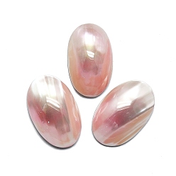 Pink Cabochons de coquille naturelle, ovale, rose, 26x16~17x5~7mm