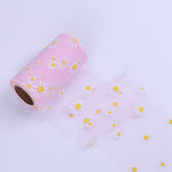Rose Nacré Rouleaux de tissu de tulle en polyester de mètres, Bobine de ruban de tournesol en maille déco pour mariage et décoration, perle rose, 25 pouces (4 mm)