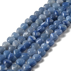 Blue Aventurine Natural Blue Aventurine Beads Strands, Heart, 8~8.5x8~9x5mm, Hole: 1mm, about 50~51pcs/strand, 15.55~15.75''(39.5~40cm)