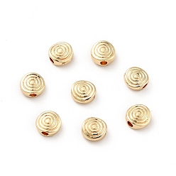 Real 14K Gold Plated Rack Plating Alloy Beads, Long-Lasting Plated, Cadmium Free & Lead Free, Flat Round, Real 14K Gold Plated, 6x2.5mm, Hole: 1.6mm