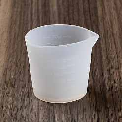 Blanc Tasses à mesurer de mélange de résine époxy de silicone, pour la résine UV, fabrication de bijoux en résine époxy, colonne, blanc, 45x37x37mm, diamètre intérieur: 34x39 mm, capacité: 30 ml (1.01 fl. oz)