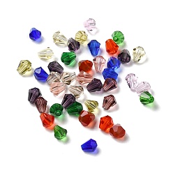 Color mezclado Imitación de vidrio cuentas de cristal austriaco, facetados, diamante, color mezclado, 6x5 mm, agujero: 1 mm