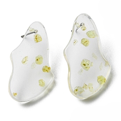 Blanc Boucles d'oreilles en forme de larme torsadées en résine avec épingles en titane, blanc, 32x18mm