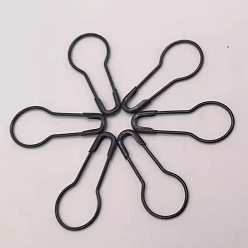 Black Iron Safety Pins, Calabash/Gourd Pin, Bulb Pin, Sewing Tool, Black, 22x10x1.5mm, about 1000pcs/bag