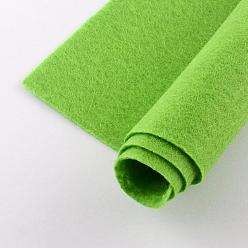 Pelouse Verte Feutre aiguille de broderie de tissu non tissé pour l'artisanat de bricolage, carrée, pelouse verte, 298~300x298~300x1 mm, sur 50 PCs / sac