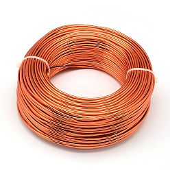 Rouge Orange Fil d'aluminium rond, fil d'artisanat en métal pliable, pour la fabrication artisanale de bijoux bricolage, rouge-orange, Jauge 9, 3.0mm, 25m/500g(82 pieds/500g)