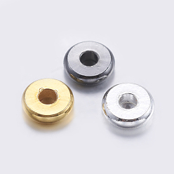 Mixed Color Brass Spacer Beads, Flat Round, Mixed Color, 6x1.5mm, Hole: 2mm