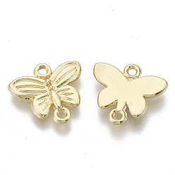Light Gold Connecteurs de liens d'alliage, papillon, or et de lumière, 13.5x14.5x2mm, Trou: 1.4mm