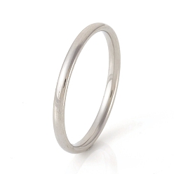 Stainless Steel Color 201 Stainless Steel Plain Band Rings, Stainless Steel Color, US Size 4(14.8mm), 1.5mm