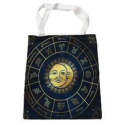 Sun Canvas Tote Bags, Reusable Polycotton Canvas Bags, for Shopping, Crafts, Gifts, Sun, 59cm