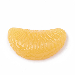 Jaune Cabochons décodés en résine, orange, jaune, 29x17x7mm