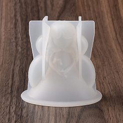 White DIY 3D Girl Display Decoration Silicone Molds, Resin Casting Molds, for UV Resin & Epoxy Resin Craft Making, White, 62x48x62mm, Inner Diameter: 35x51mm