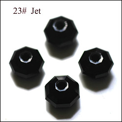 Black Imitation Austrian Crystal Beads, Grade AAA, Faceted, Octagon, Black, 10x7mm, Hole: 0.9~1mm