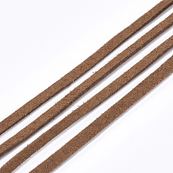 Sienna Faux Suede Cord, Faux Suede Lace, Sienna, 2.5~2.8x1.5mm, about 1.09 yards(1m)/strand