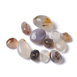 Natural Agate Natural Dendritic Agate Beads, Tumbled Stone, Vase Filler Gems, No Hole/Undrilled, Nuggets, 16.5~29x13.5~19x8~15mm, about 146pcs~234pcs/1000g