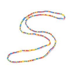Coloré Perles de taille, perles de rocaille en verre chaîne de corps extensible, bijoux de bikini de mode pour les femmes, colorées, 31-1/2~32-1/4 pouce (80~82 cm)