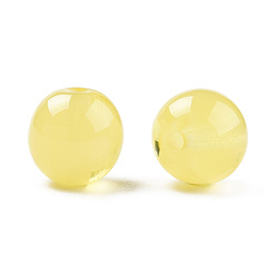 Champagne Yellow Resin Beads, Imitation Gemstone, Round, Champagne Yellow, 12x11.5mm, Hole: 1.5~3mm
