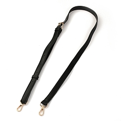 Black PU Leather Bag Strap, with Alloy Swivel Clasps, Bag Replacement Accessories, Black, 133x1.85x0.25cm