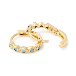Голубой Серьги-кольца с кубическим цирконием, маленькие позолоченные серьги-кольца из настоящего золота 18k для девочек и женщин, голубой, 10 датчик, 2.5x14 мм, штифты : 1 мм