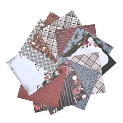 Flower Scrapbook Paper Pad, for DIY Album Scrapbook, Greeting Card, Background Paper, Square, Colorful, Floral Pattern, 15.2x15.2x0.02cm, 12sheets/bag
