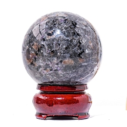 Gemstone Ornement de sphère de pierres précieuses naturelles, Décorations d'affichage de boule de guérison en cristal avec base, pour la décoration, 50mm