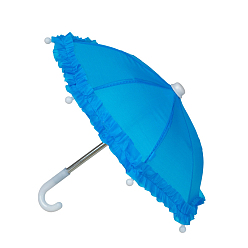 Dodger Blue Plastic Doll Umbrella, Doll Making Supplies, Dodger Blue, 220x250~300mm