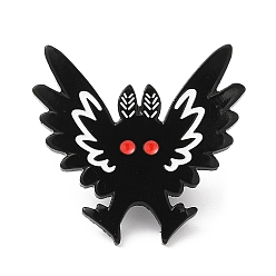 Electrophoresis Black Halloween Bat Enamel Pin, Electrophoresis Black Plated Alloy Animal Badge for Backpack Clothes, Electrophoresis Black, 29x30.5x1.5mm