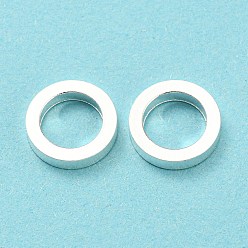 Посеребрённый 201 нержавеющей стали связывающий кольца, круглые кольца, 925 серебро покрытием, 10x2 мм, внутренний диаметр: 6.8 мм