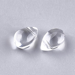 Clear Transparent Glass Charms, teardrop, Clear, 9x6x6mm, Hole: 0.5mm