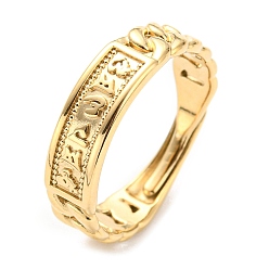 Chapado en Oro Real de 14K 304 anillo ajustable de acero inoxidable para mujer, palabras rúnicas odin nórdico vikingo amuleto, real 14 k chapado en oro, tamaño de EE. UU. 8 1/2 (18.5 mm)