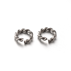 Stainless Steel Color 304 Stainless Steel Open Twisted Jump Rings, Stainless Steel Color, 8x1.5mm, Inner Diameter: 5mm