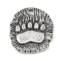 Paw Print Alloy Pendants, Flat Round, Personality Accessories, Paw Print, 20.5x18x1.5mm, Hole: 2mm