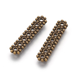 Antique Bronze Tibetan Style Beads Spacers, Rectangle, Cadmium Free & Nickel Free & Lead Free, 7-Hole, Antique Bronze, 23x5x2mm, Hole: 1mm