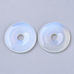 Opalite Opalite Pendants, Donut/Pi Disc, Donut Width: 20mm, 50x6.5mm, Hole: 10mm